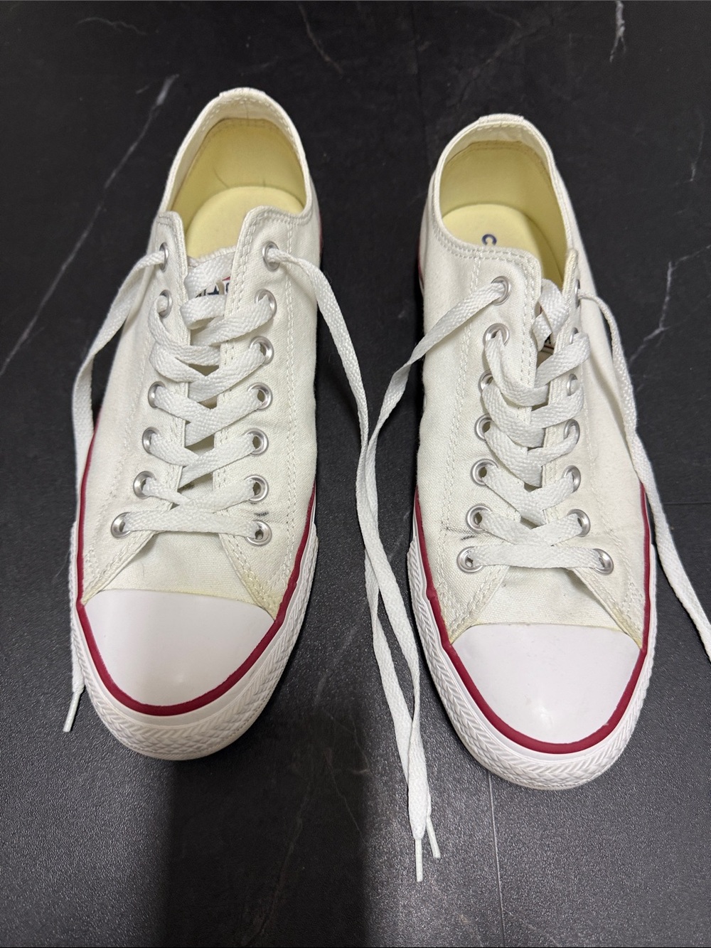 Converse All*Star White Low-Top Canvas Sneakers -Unisex - Men9.5/Women11.5